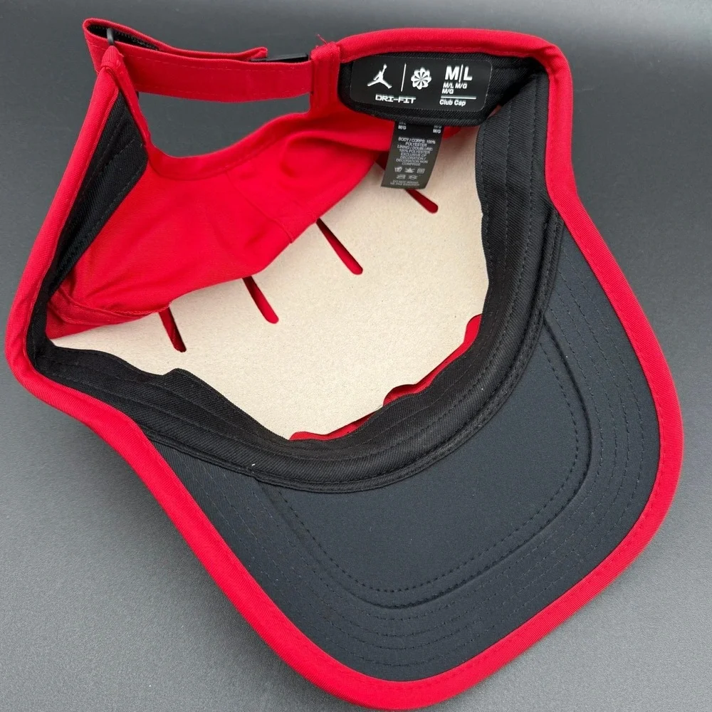 Nike‎ Jordan Dri-Fit Red Unstructured Curved Bill Cap Hat M/L Mens FN4675-687